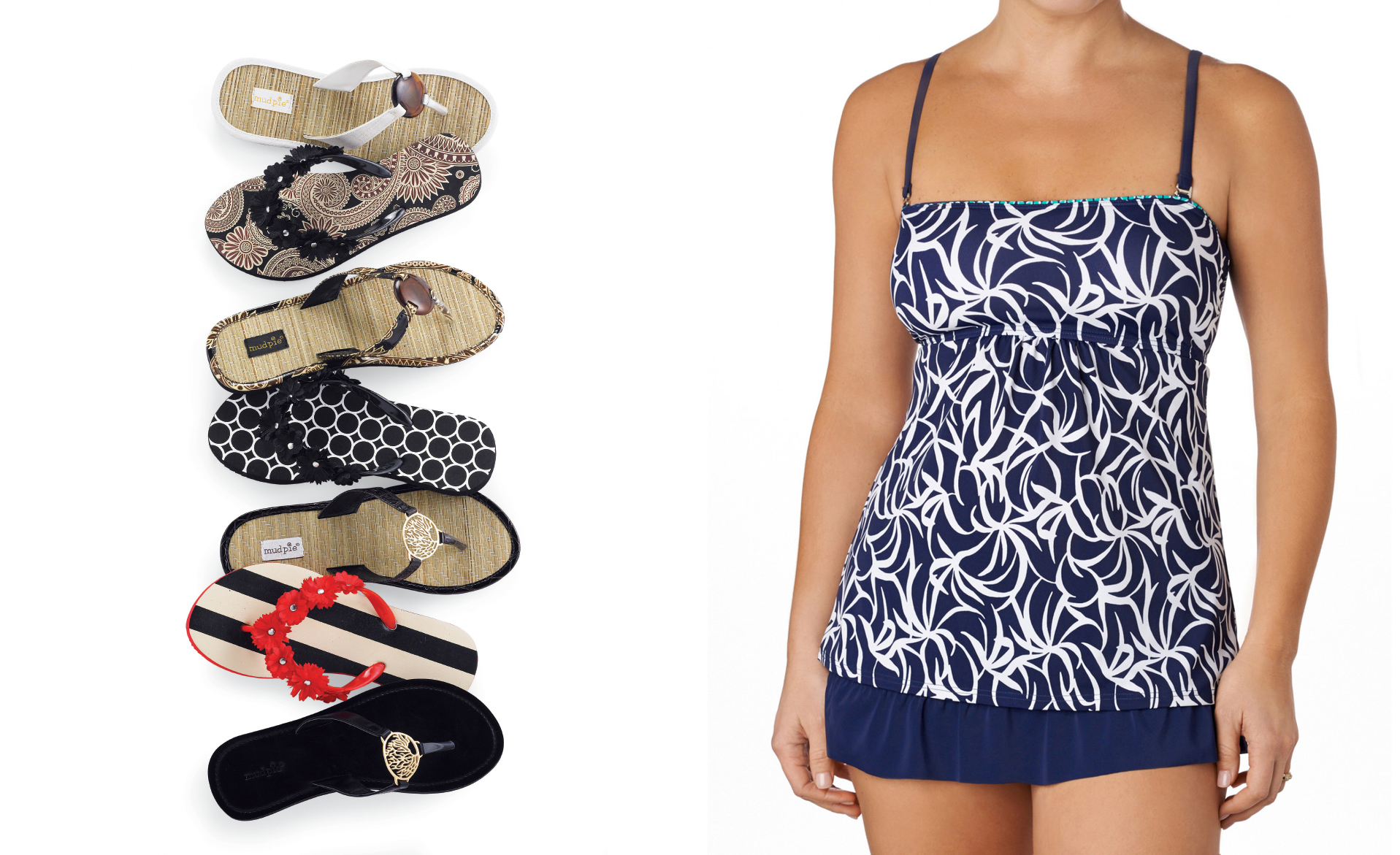 Summer Flip Flops and Bathing Suit