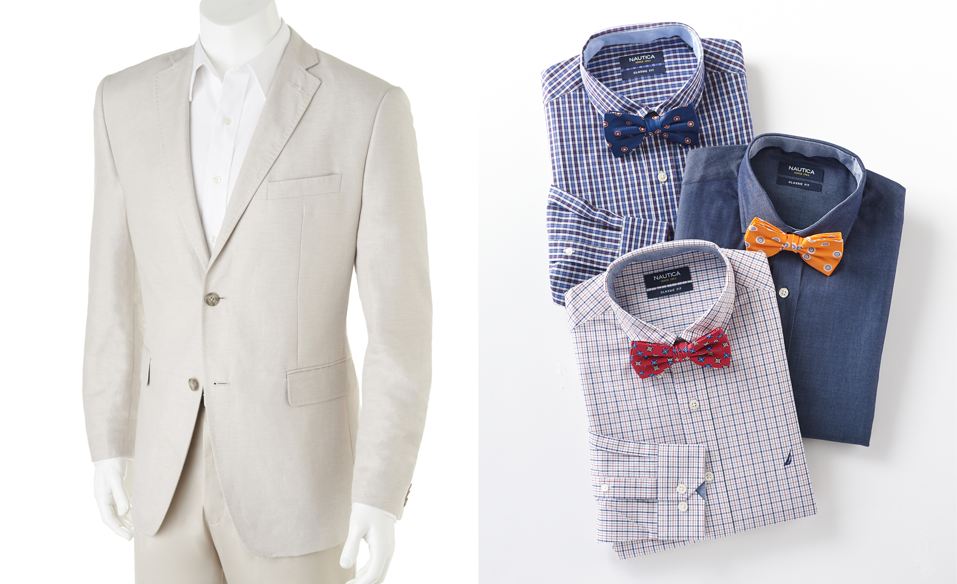 Men's Suit and Shirts with Bowties