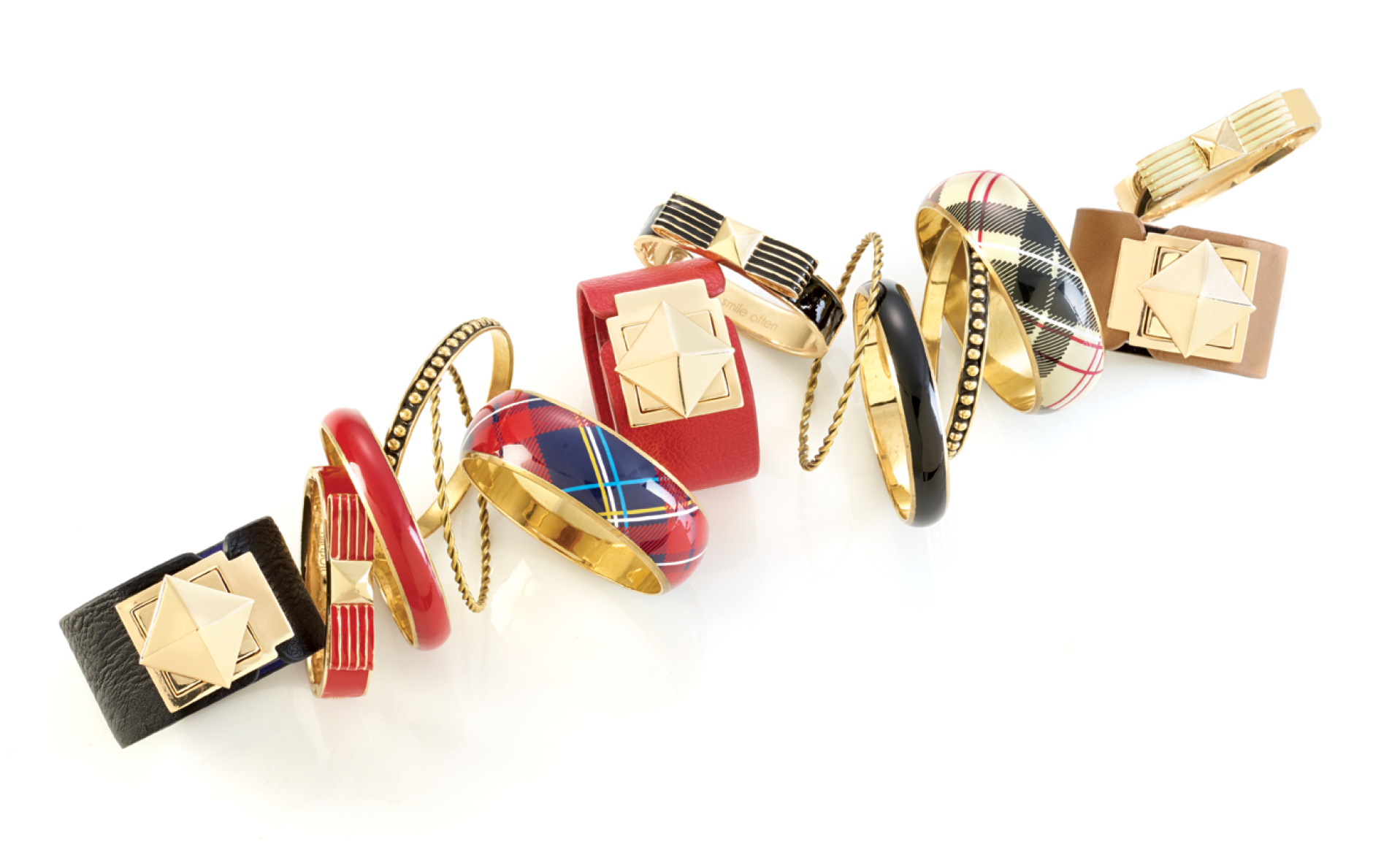 Women's Red, Gold, Black Bracelets