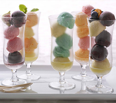 Fruit Sorbet in Tall Glasses