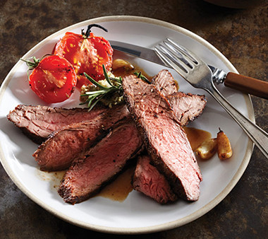 Grilled Steak on White Plate